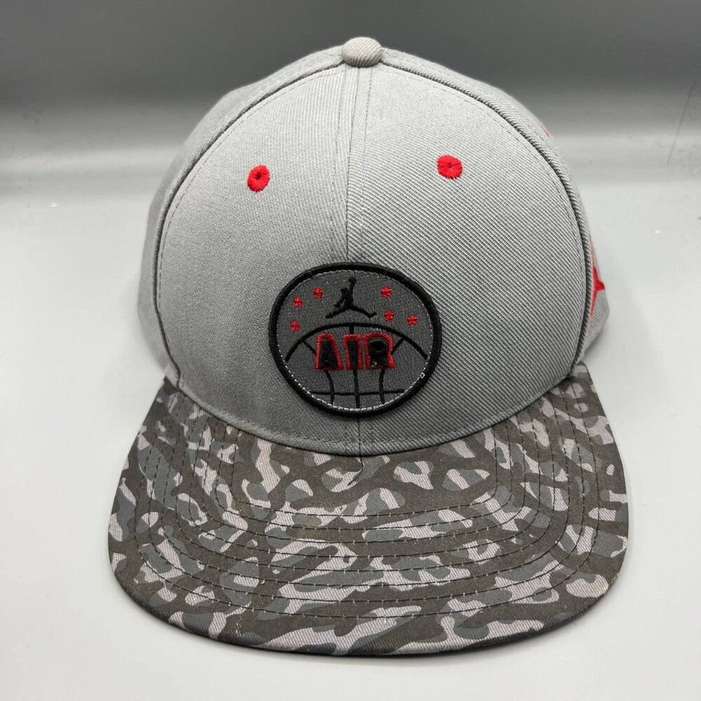 Air Jordan Hat Men Gray Camo Embroidered Logo‎ Jumpman Snap Back Cap